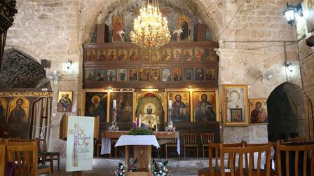 Interior image highlighting the altar of Ayia Kyriaki church