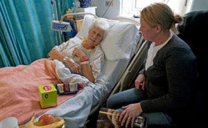 Picture illustrating hospital visiting